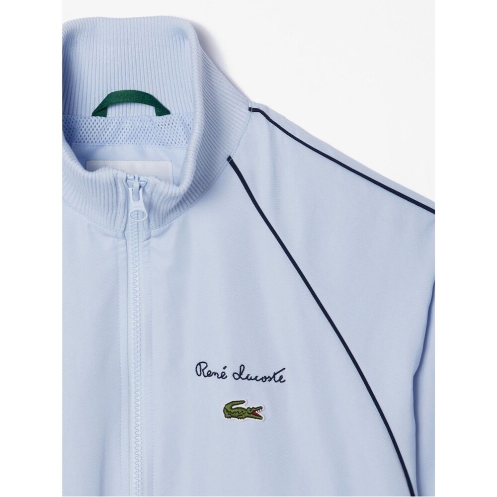 NWT Lacoste Women's Diamond Taffeta Relaxed Fit Track Jacket Phoenix Blue 38 / 6 - Picture 16 of 16